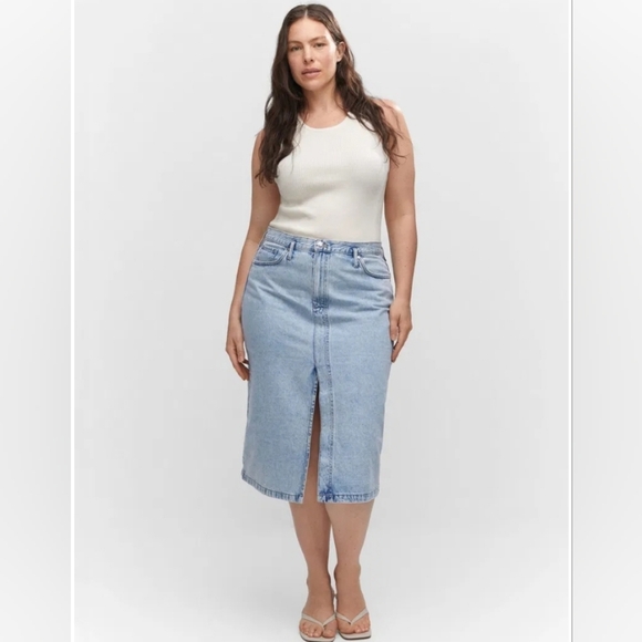 MANGO Jeans midi-skirt XL FREE Shipping - Picture 1 of 2